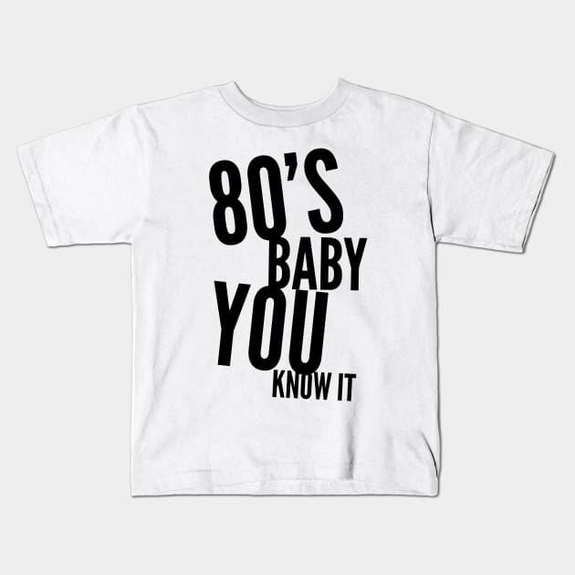 1980's Rockin' Gifts 80's baby stickers and tee shirts. Kids T-Shirt by gillys